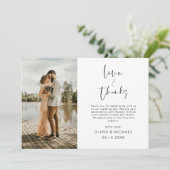 Minimalistisch huwelijk Hartelijk dank voor Eenvou Bedankkaart (Staand voorkant)