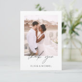 Minimalistisch huwelijk Hartelijk dank voor Eenvou Bedankkaart (Staand voorkant)