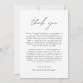 Minimalistisch huwelijk Hartelijk dank voor Eenvou Bedankkaart (Achterkant)