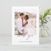 Minimalistisch huwelijk Hartelijk dank voor Eenvou Bedankkaart (Staand voorkant)