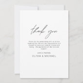 Minimalistisch huwelijk Hartelijk dank voor Eenvou Bedankkaart (Achterkant)