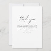 Minimalistisch huwelijk Hartelijk dank voor Eenvou Bedankkaart (Achterkant)