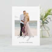 Minimalistisch huwelijk Hartelijk dank voor Eenvou Bedankkaart (Staand voorkant)