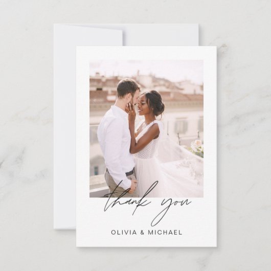 Minimalistisch huwelijk Hartelijk dank voor Eenvou Bedankkaart (Voorkant)