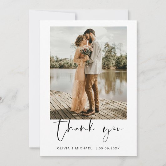 Minimalistisch huwelijk Hartelijk dank voor Eenvou Bedankkaart (Voorkant)