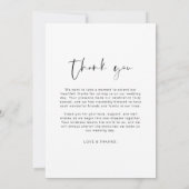 Minimalistisch huwelijk Hartelijk dank voor Eenvou Bedankkaart (Achterkant)