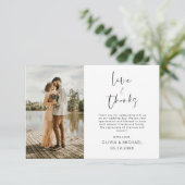 Minimalistisch huwelijk Hartelijk dank voor Eenvou Bedankkaart (Staand voorkant)