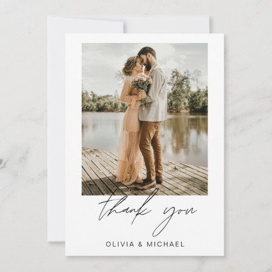 Minimalistisch huwelijk Hartelijk dank voor Eenvou Bedankkaart (Voorkant)
