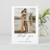 Minimalistisch huwelijk Hartelijk dank voor Eenvou Bedankkaart (Staand voorkant)