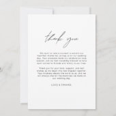 Minimalistisch huwelijk Hartelijk dank voor Eenvou Bedankkaart (Achterkant)