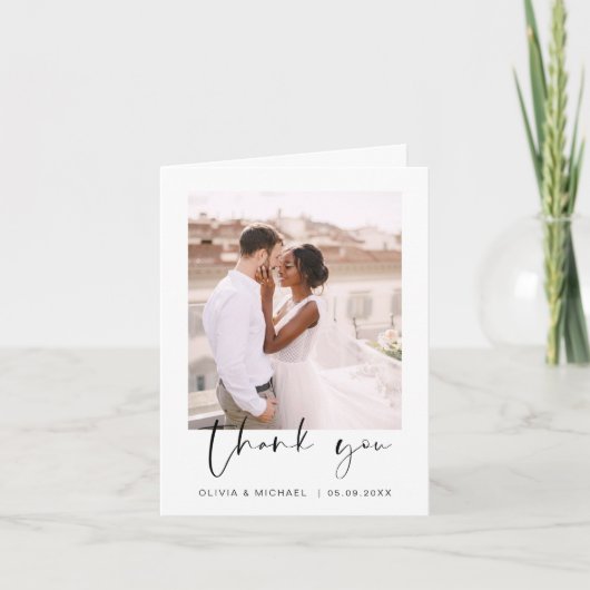 Minimalistisch huwelijk Hartelijk dank voor Eenvou Bedankkaart (Voorkant)