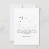 Minimalistisch huwelijk Hartelijk dank voor Eenvou Bedankkaart (Achterkant)