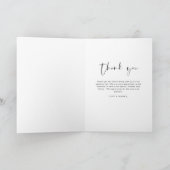 Minimalistisch huwelijk Hartelijk dank voor Eenvou Bedankkaart (Binnen)