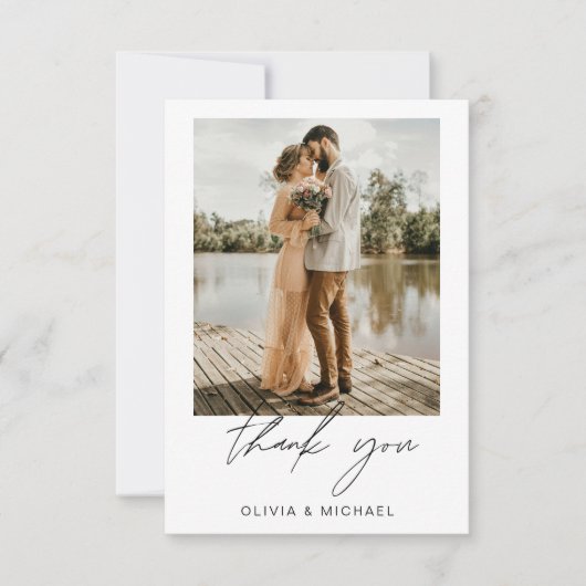 Minimalistisch huwelijk Hartelijk dank voor Eenvou Bedankkaart (Voorkant)