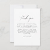 Minimalistisch huwelijk Hartelijk dank voor Eenvou Bedankkaart (Achterkant)