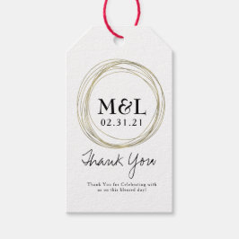 Minimalistisch huwelijk Hartelijk dank voor Faux G Cadeaulabel