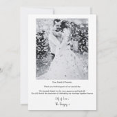 Minimalistisch huwelijk - Hartelijk dank voor uw k Bedankkaart (Achterkant)