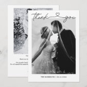Minimalistisch huwelijk - Hartelijk dank voor uw k Bedankkaart (Voorkant / Achterkant)