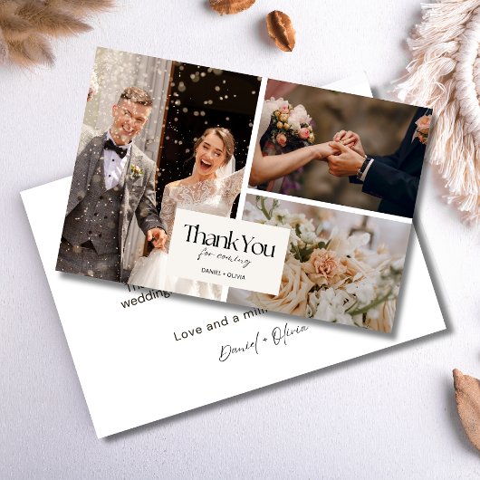 Minimalistisch huwelijk - Hartelijk dank voor uw k Bedankkaart