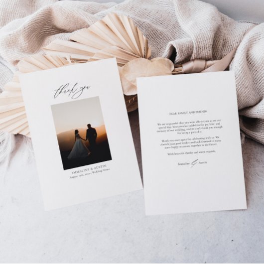 Minimalistisch huwelijk - Hartelijk dank voor uw k Bedankkaart