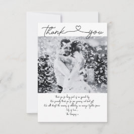 Minimalistisch huwelijk - Hartelijk dank voor uw k Bedankkaart