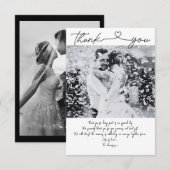 Minimalistisch huwelijk - Hartelijk dank voor uw k Bedankkaart (Voorkant / Achterkant)