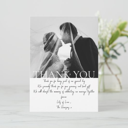 Minimalistisch huwelijk - Hartelijk dank voor uw k Kaart (Staand voorkant)