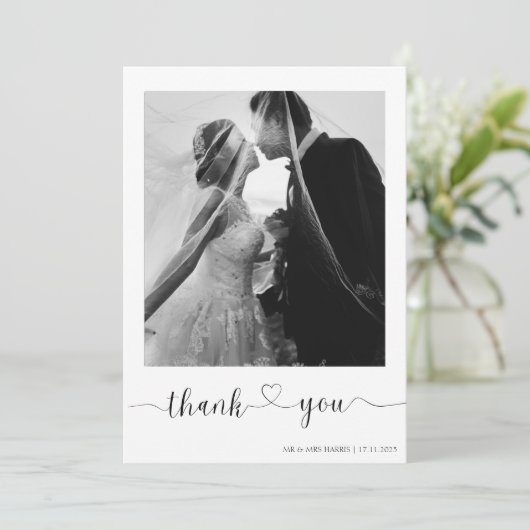 Minimalistisch huwelijk - Hartelijk dank voor uw k Kaart (Staand voorkant)