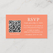 Minimalistisch huwelijk koraal QR RSVP Informatiekaartje (Voorkant)