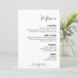 Minimalistisch huwelijk menu
