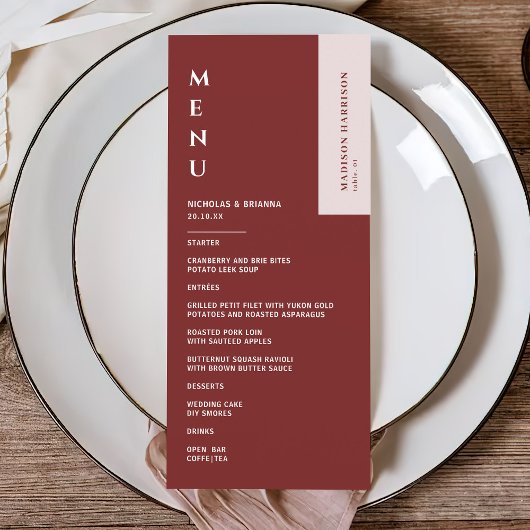 Minimalistisch huwelijk met Bourgogne Menu