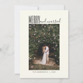 Minimalistisch huwelijk met Merry twee foto Feestdagenkaart (Voorkant)