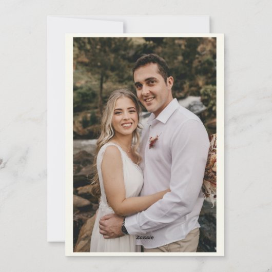 Minimalistisch huwelijk met Merry twee foto Feestdagenkaart (Achterkant)