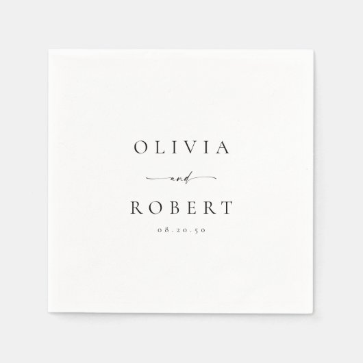 Minimalistisch huwelijk Napkins Servet (Voorkant)
