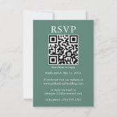 Minimalistisch huwelijk QR Eucalyptus Green RSVP Kaart (Voorkant)