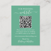 Minimalistisch huwelijk QR Neo Mint Green Informatiekaartje (Voorkant)