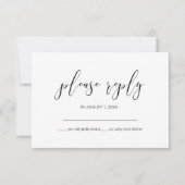 Minimalistisch huwelijk RSVP Black ID523 (Voorkant)