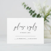 Minimalistisch huwelijk RSVP Black ID523 (Staand voorkant)