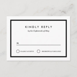 Minimalistisch huwelijk RSVP Kaartje