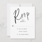 Minimalistisch huwelijk RSVP kaartje (Voorkant)