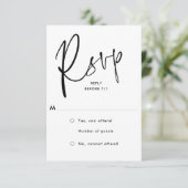 Minimalistisch huwelijk RSVP kaartje (Staand voorkant)