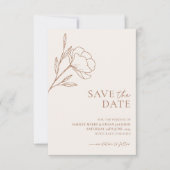 Minimalistisch huwelijk sparen de datum Botanische Save The Date (Voorkant)