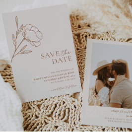 Minimalistisch huwelijk sparen de datum Botanische Save The Date