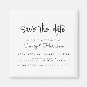 Minimalistisch huwelijk sparen de Datum Magneet