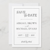 Minimalistisch huwelijk sparen de Datum Save The Date (Voorkant)
