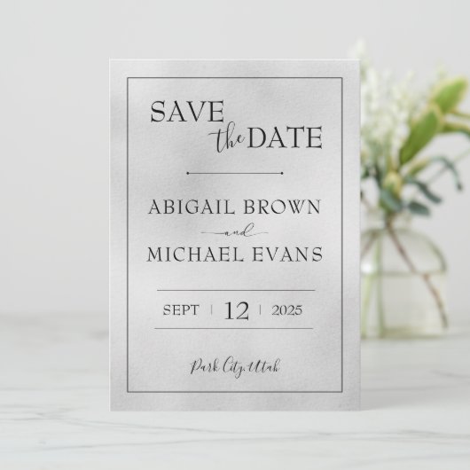 Minimalistisch huwelijk sparen de Datum Save The Date (Staand voorkant)