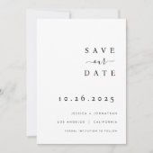 Minimalistisch huwelijk sparen de Datum Uitnodigin Save The Date (Voorkant)