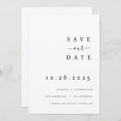 Minimalistisch huwelijk sparen de Datum Uitnodigin Save The Date (Voorkant / Achterkant)