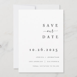 Minimalistisch huwelijk sparen de Datum Uitnodigin Save The Date