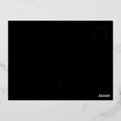 Minimalistisch huwelijk tussen zwarte en gouden pl folie uitnodiging briefkaart (Achterkant)